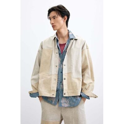 Desigual, Veste patchwork dégradée, Homme, Coton, Marron, S Desigual, Veste patchwork dégradée, Homme, Coton, Marron, S