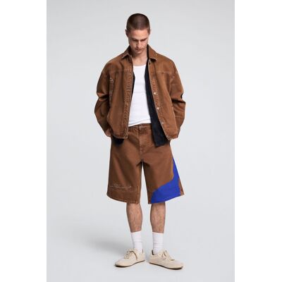 Desigual, Bermuda imprimé soleils, Homme, Coton, Marron, 34 Desigual, Bermuda imprimé soleils, Homme, Coton, Marron, 34