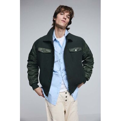 Desigual, Veste bomber en drap, Homme, Vert, L Desigual, Veste bomber en drap, Homme, Vert, L