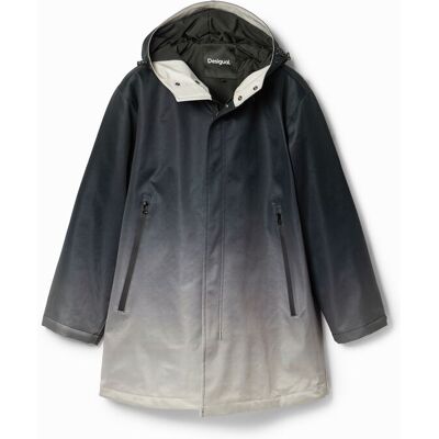 Desigual, Parka capuche dégradée, Polyester, Marron, S Desigual, Parka capuche dégradée, Polyester, Marron, S