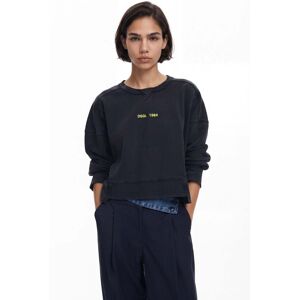 Desigual, Sweat-shirt effet délavé, Coton, Noir, S Desigual, Sweat-shirt effet délavé, Coton, Noir, S