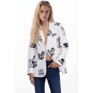 Desigual, Blazer collage, Femme, Coton, Blanc, XL Desigual, Blazer collage, Femme, Coton, Blanc, XL