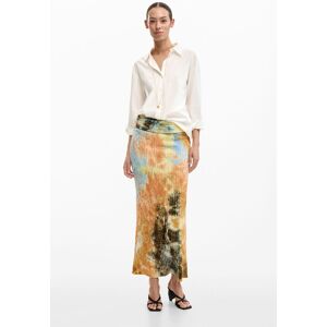Desigual, Jupe longue texture, Polyester, Marron, S Desigual, Jupe longue texture, Polyester, Marron, S