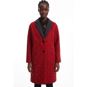 Desigual, Manteau long tricot frises, Rouge, M Desigual, Manteau long tricot frises, Rouge, M