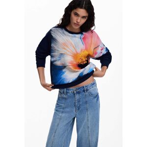 Desigual, Sweat-shirt grande fleur, Femme, Coton, Rouge, XL Desigual, Sweat-shirt grande fleur, Femme, Coton, Rouge, XL