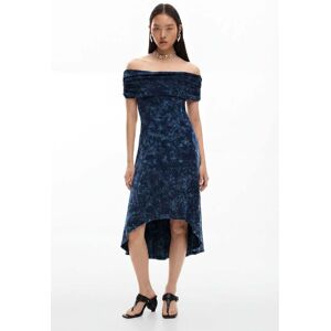 Desigual, Robe tie-dye asymétrique, Femme, Coton, Bleu, XL Desigual, Robe tie-dye asymétrique, Femme, Coton, Bleu, XL