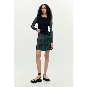 Desigual, Jupe courte plissée, Bleu, XL Desigual, Jupe courte plissée, Bleu, XL
