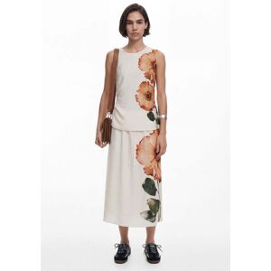 Desigual, Jupe midi à fleurs, Noir, XL Desigual, Jupe midi à fleurs, Noir, XL