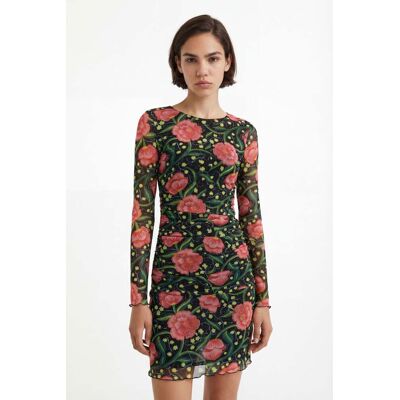 Desigual, Robe slim doublure interne, Polyester, Noir, XL Desigual, Robe slim doublure interne, Polyester, Noir, XL