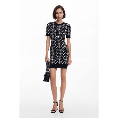 Desigual, Robe mini imprimée M. Christian Lacroix, Noir, XS Desigual, Robe mini imprimée M. Christian Lacroix, Noir, XS