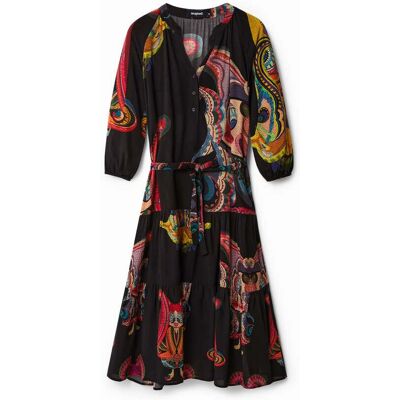 Desigual, Robe longue M. Christian Lacroix, Viscose, Noir, XS Desigual, Robe longue M. Christian Lacroix, Viscose, Noir, XS