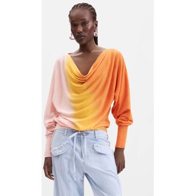 Desigual, Pull en maille fine, Femme, Orange, XL Desigual, Pull en maille fine, Femme, Orange, XL
