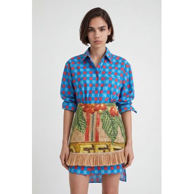Desigual, Jupe courte Stella Jean, Lin, Marron, U Desigual, Jupe courte Stella Jean, Lin, Marron, U