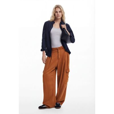 Desigual, Pantalons cargo fluides, Lyocell, Blanc, S Desigual, Pantalons cargo fluides, Lyocell, Blanc, S