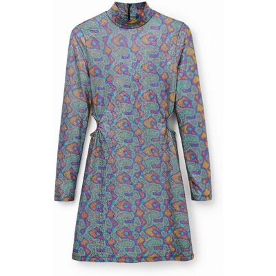 Desigual, Robe courte métallisée, Polyester, Noir, XL Desigual, Robe courte métallisée, Polyester, Noir, XL