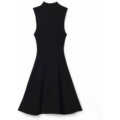 Desigual, Robe patineuse courte tissu côtelé, Noir, XL Desigual, Robe patineuse courte tissu côtelé, Noir, XL