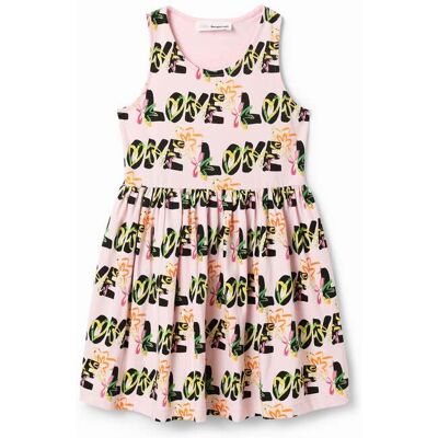 Desigual, Robe sans manches Love, Coton, Rouge, 7/8 Desigual, Robe sans manches Love, Coton, Rouge, 7/8