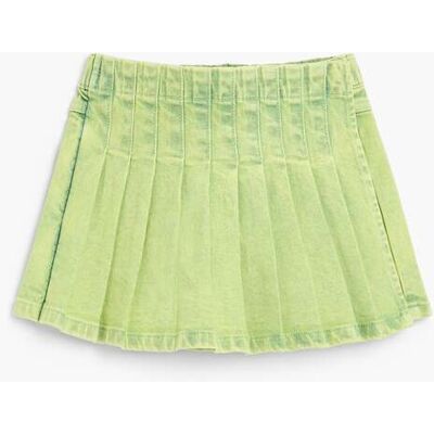 Desigual, Jupe-culotte en denim plissé, Enfant, Coton, Vert, 11/12 Desigual, Jupe-culotte en denim plissé, Enfant, Coton, Vert, 11/12