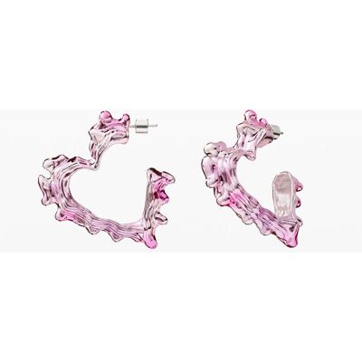 Desigual, Boucles d’oreilles cœur rose zalio, U Desigual, Boucles d’oreilles cœur rose zalio, U
