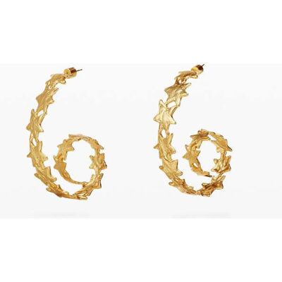 Desigual, Boucles d'oreilles spirale étoiles plaqué or Zalio, U Desigual, Boucles d'oreilles spirale étoiles plaqué or Zalio, U