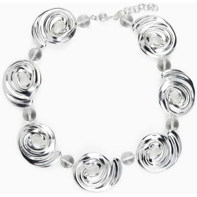 Desigual, Collier spirales plaqué argent Zalio, Noir, U Desigual, Collier spirales plaqué argent Zalio, Noir, U