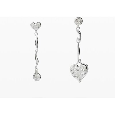 Desigual, Boucles d'oreilles asymétriques plaqué argent Zalio, Noir, U Desigual, Boucles d'oreilles asymétriques plaqué argent Zalio, Noir, U