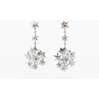 Desigual, Boucles d'oreilles longues en forme d'étoiles Zalio, Noir, U Desigual, Boucles d'oreilles longues en forme d'étoiles Zalio, Noir, U