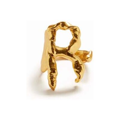 Desigual, Bague lettre R plaquée or Zalio, L Desigual, Bague lettre R plaquée or Zalio, L