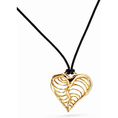 Desigual, Pendentif cœur cordon plaqué or Zalio, U Desigual, Pendentif cœur cordon plaqué or Zalio, U