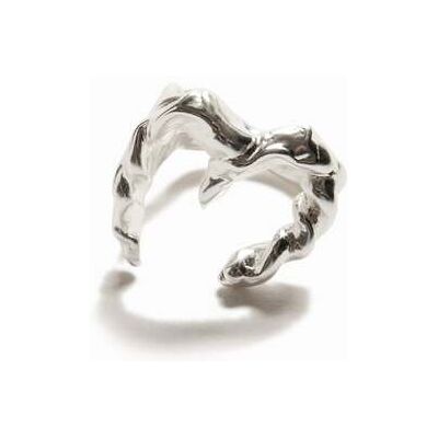 Desigual, Bague lettre M plaquée argent Zalio, Noir, L Desigual, Bague lettre M plaquée argent Zalio, Noir, L