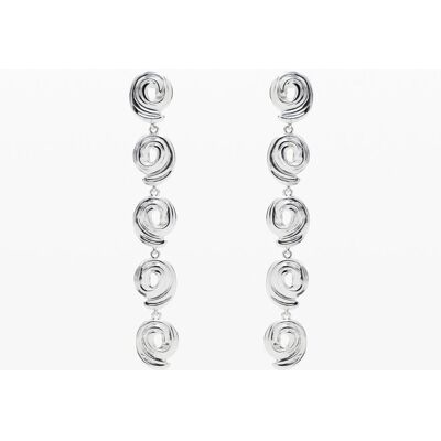 Desigual, Boucles d'oreilles cascade spirales plaqué argent Zalio, Noir, U Desigual, Boucles d'oreilles cascade spirales plaqué argent Zalio, Noir, U