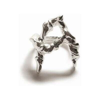 Desigual, Bague lettre A plaquée argent Zalio, Noir, L Desigual, Bague lettre A plaquée argent Zalio, Noir, L