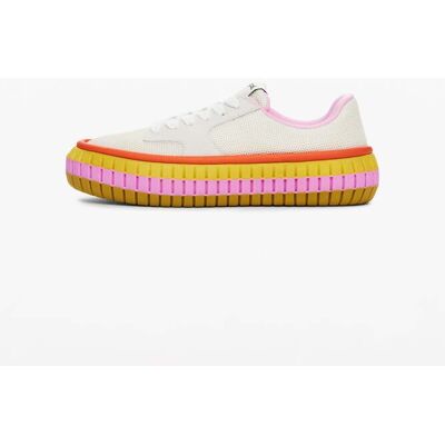 Desigual, Baskets à semelle multicolore, Femme, Marron, 36 Desigual, Baskets à semelle multicolore, Femme, Marron, 36