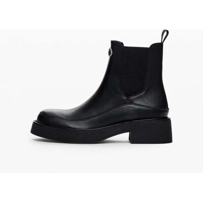 Desigual, Bottine effet cuir, Femme, Noir, 37 Desigual, Bottine effet cuir, Femme, Noir, 37