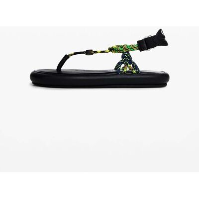 Desigual, Sandales plates en corde, Polyester, 36 Desigual, Sandales plates en corde, Polyester, 36