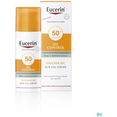 Eucerin Sun Oil Control Toucher Sec Gel-Crème Peau À Imperfections Et Grasse SPF50+ 50ml Eucerin Sun Oil Control Toucher Sec Gel-Crème Peau À Imperfections Et Grasse SPF50+ 50ml