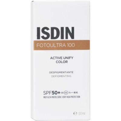 Isdin FotoUltra 100 Active Unify Color SPF50+ 50 ml - Crème solaire Isdin FotoUltra 100 Active Unify Color SPF50+ 50 ml - Crème solaire