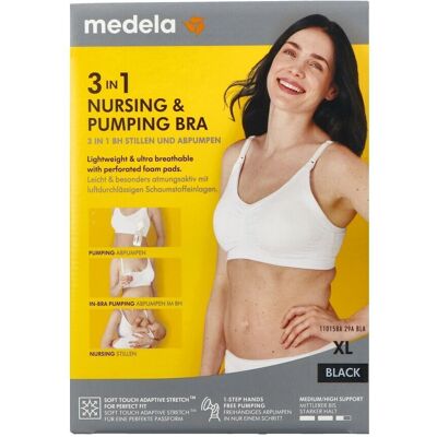 Medela Soutien-Gorge Allaitement 3en1 XL Noir Medela Soutien-Gorge Allaitement 3en1 XL Noir