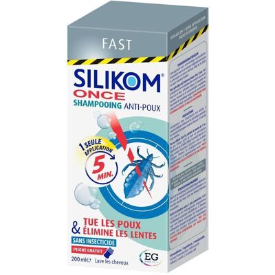 Silikom Once Shampooing Anti-Poux Et Lentes Sans Insecticides 200ml + Peigne Silikom Once Shampooing Anti-Poux Et Lentes Sans Insecticides 200ml + Peigne