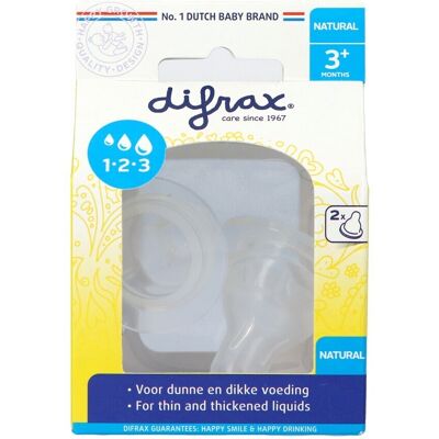 Tétine de Biberon Difrax - 1-2-3 Variflow Naturel - Transparent - Accessoire pour Biberon Tétine de Biberon Difrax - 1-2-3 Variflow Naturel - Transparent - Accessoire pour Biberon