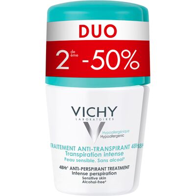 Vichy Deo Anti-Transpirant Roller 48u Duo 2x50ml Vichy Deo Anti-Transpirant Roller 48u Duo 2x50ml