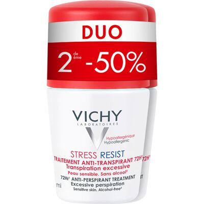 Vichy Stress Resist Traitement Anti-transpirant Roll-on 72h - Déodorant - Transpiration Excessive Duo 2x50ml Vichy Stress Resist Traitement Anti-transpirant Roll-on 72h - Déodorant - Transpiration Excessive Duo 2x50ml