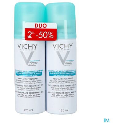 Vichy Deo Anti-trace Aerosol 48u Duo 2x125ml Vichy Deo Anti-trace Aerosol 48u Duo 2x125ml