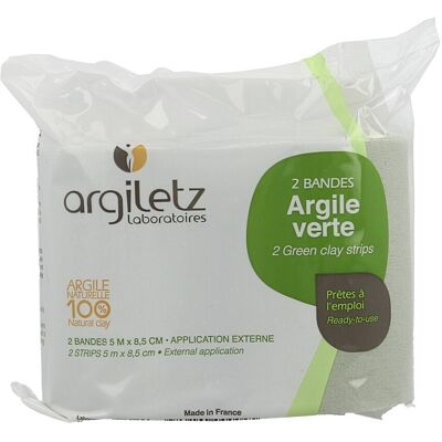 Bandes d'argile verte Argiletz - Soulagement de la douleur - 2 pièces Bandes d'argile verte Argiletz - Soulagement de la douleur - 2 pièces