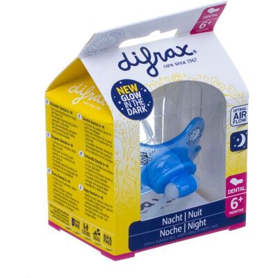 Difrax - Fopspeen Dental Glow in the Dark 6+ - Sucette Difrax - Fopspeen Dental Glow in the Dark 6+ - Sucette