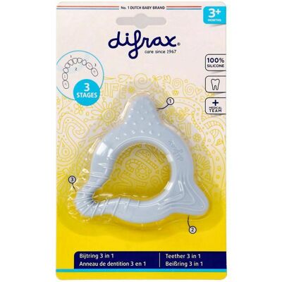 Anneau de dentition pour bébé Difrax - 3 en 1 Multicolore Anneau de dentition pour bébé Difrax - 3 en 1 Multicolore