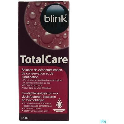 Solution Blink TotalCare AMO pour lentilles - Désinfecte, Entretiens, 120ml Solution Blink TotalCare AMO pour lentilles - Désinfecte, Entretiens, 120ml
