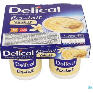 Delical Riz Lait Vanille 4x200g Delical Riz Lait Vanille 4x200g