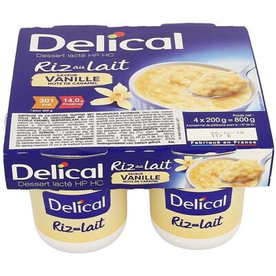 Delical Riz Lait Vanille 4x200g Delical Riz Lait Vanille 4x200g