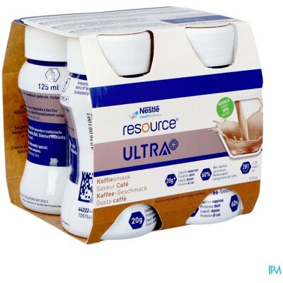 Nestlé Resource Ultra+ Café 4 Bouteilles - Alimentation Médicale Nestlé Resource Ultra+ Café 4 Bouteilles - Alimentation Médicale